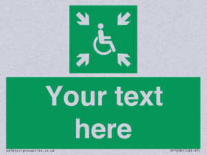 Custom sign safe condition evacuation temporary refuge